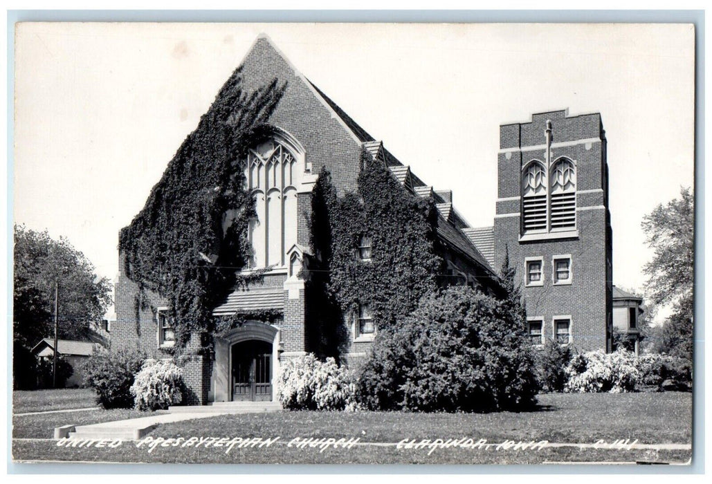 c1940's United Presbyterian Church Clarinda Iowa IA Vintage RPPC Photo Postcard