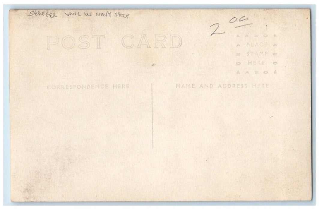 c1910's Rolling On A Big Wave Shaffer US Navy Ship WWI RPPC Photo Postcard