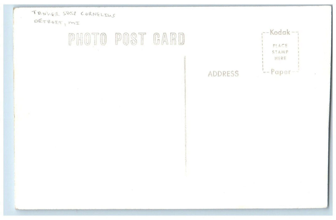 c1950's Tanker Ship Adam E Cornelius Detroit Michigan MI RPPC Photo Postcard