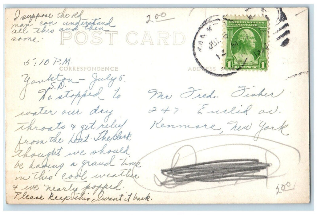 c1920's Pines On The Needle Road Black Hills South Dakota SD RPPC Photo Postcard