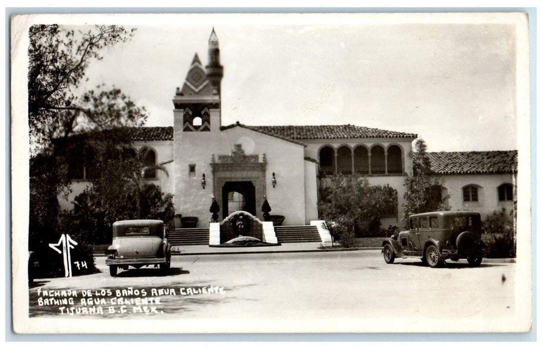 c1940's Fachada De Los Banos Water Tijuana Baja Mexico RPPC Photo Postcard