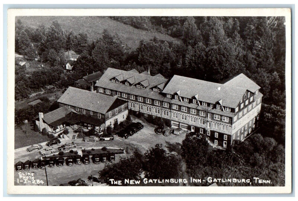 c1940's The New Gatinburg Inn Aerial View Tennessee TN RPPC Photo Postcard