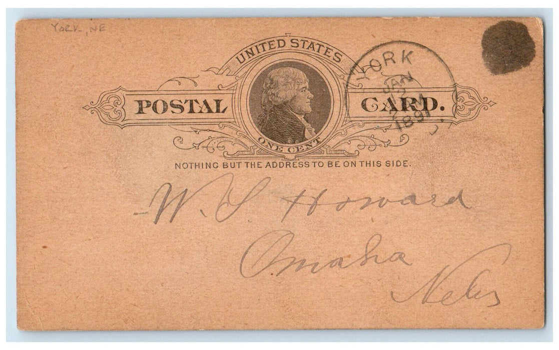 1891 Car of Bones Stone Rays Metals York Nebraska NE Omaha NE Postal Card