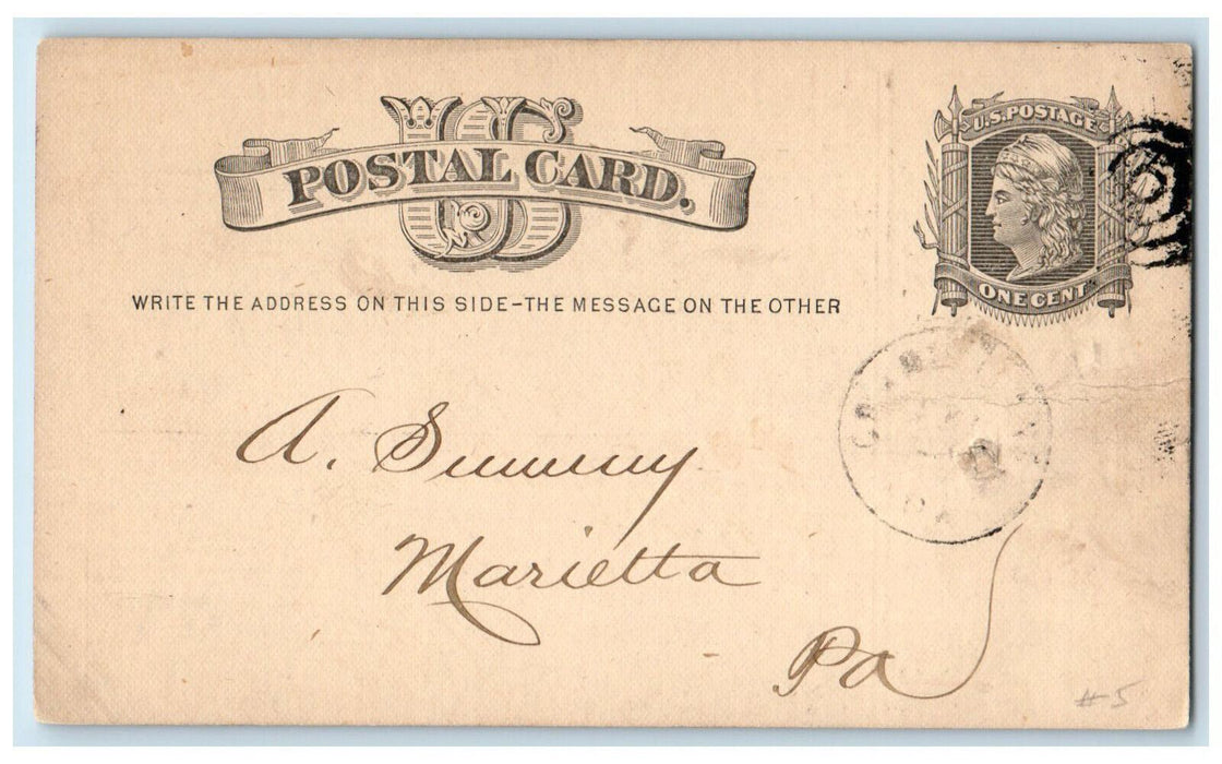 1879 Office of Conyngham & Co. West Nanticoke Pennsylvania PA Postal Card