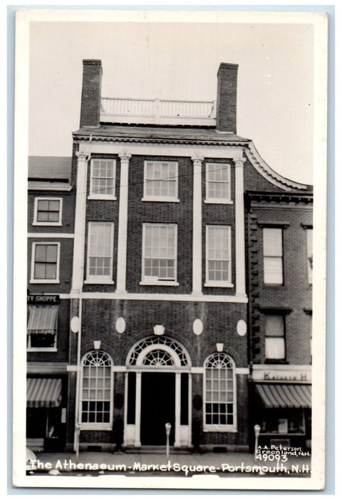 The Athenaeum Market Square Portsmouth New Hampshire NH RPPC Photo Postcard