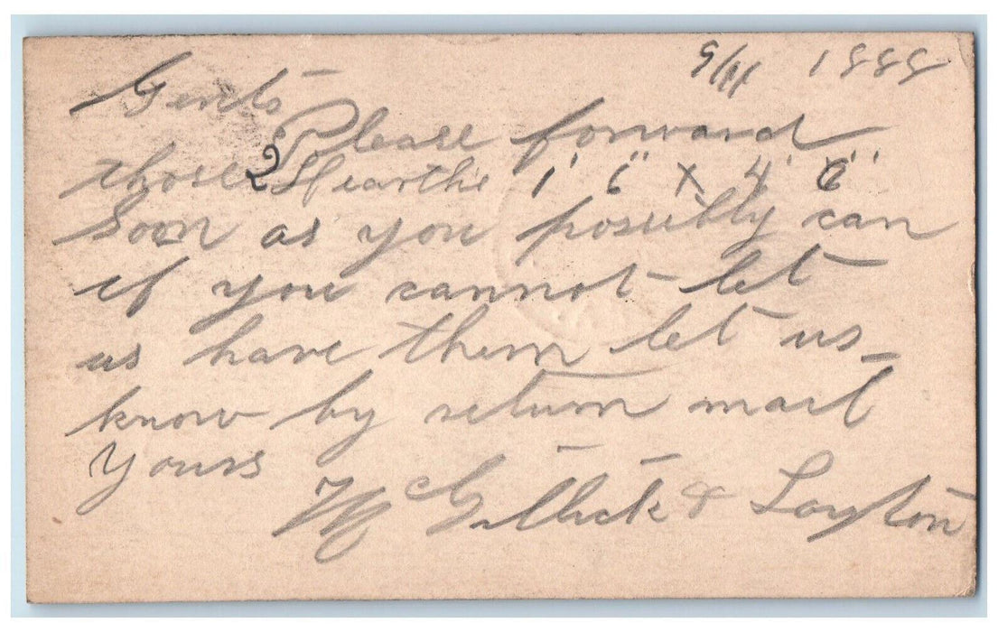 1888 Return Mail Message Blairsville PA Lancaster Columbia PA Postal Card