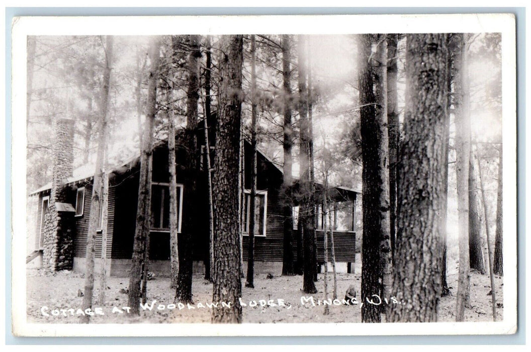 c1930's Cottage At Woodlawn Lodge Minong Wisconsin WI RPPC Photo Postcard