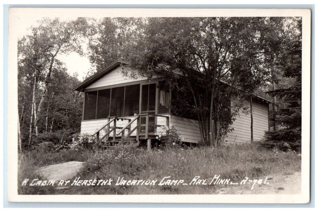 Cabin At Herseth's Vacation Camp Ray Minnesota MN Vintage RPPC Photo Postcard