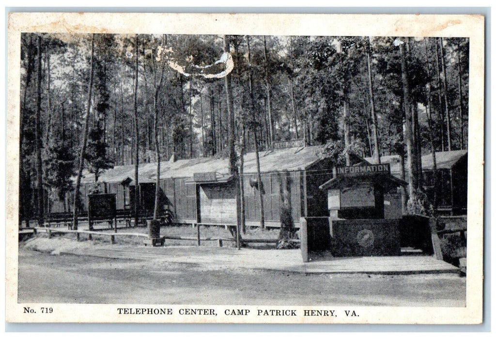 c1950's Camp Patrick Henry Telephone Information Center Virginia VA Postcard