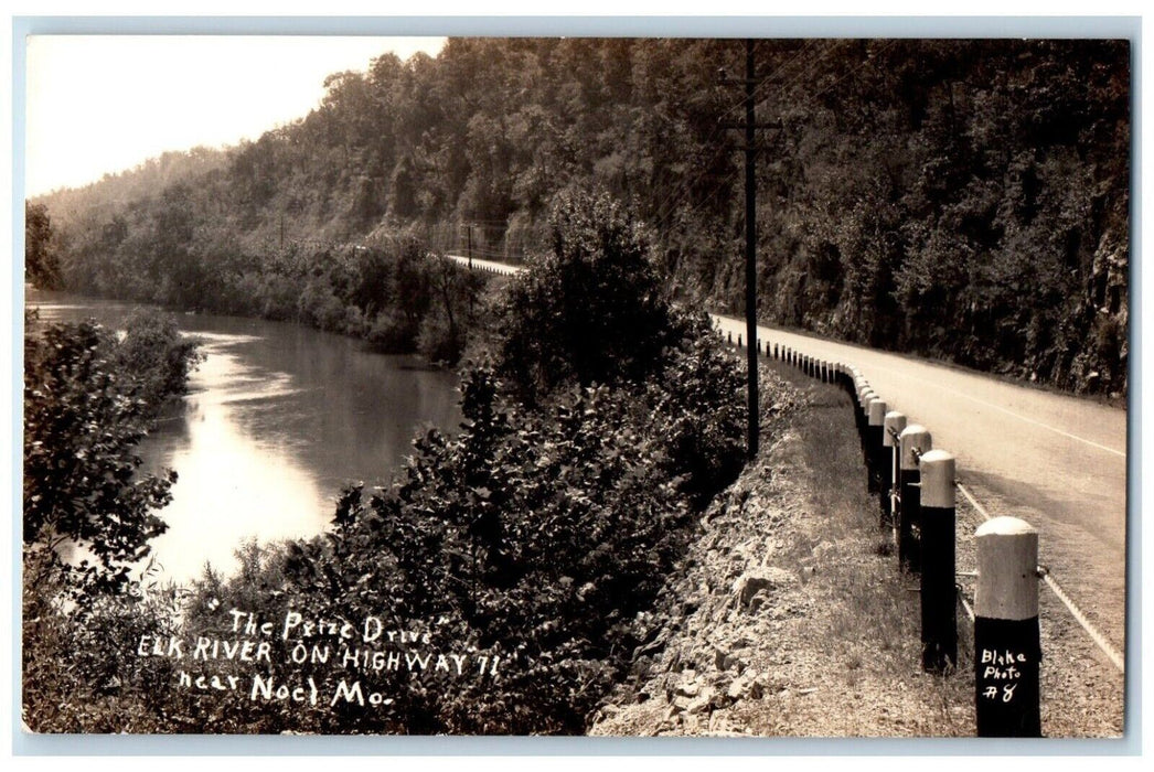 The Prize Drive Elk River On Highway Near Noel Missouri MO RPPC Photo Postcard