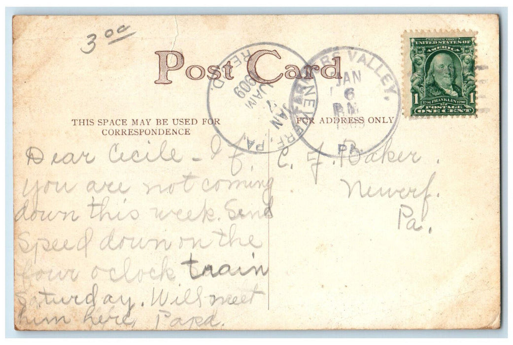 1909 In Dry Dock Writing Letters Home Newerf PA Farmers Valley PA Postcard