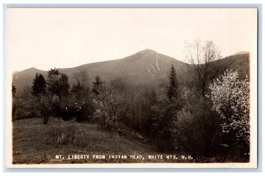 c1920's Mt. Liberty From Indian Head White Mountains NH RPPC Photo Postcard