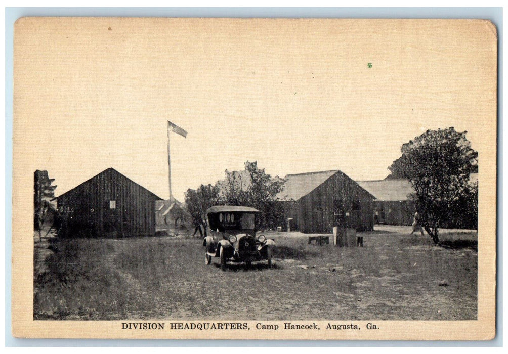 c1940's Division Headquarters Camp Hancock Augusta Georgia GA WW2 Postcard
