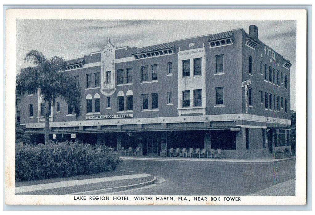 c1920's Lake Region Hotel Winter Haven Florida FL Near Bok Tower Postcard