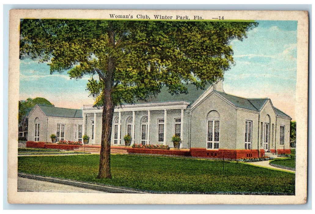 c1920's Woman's Club Winter Park Florida FL Antique Posted Postcard