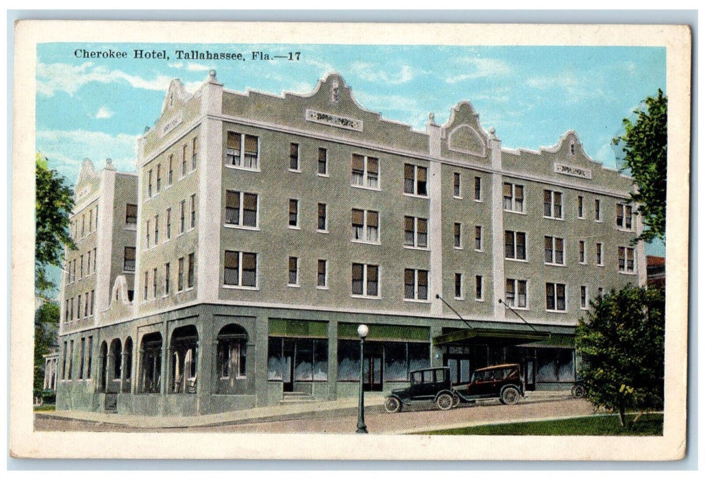 c1920's Cherokee Hotel Tallahassee Florida FL Antique Unposted Postcard