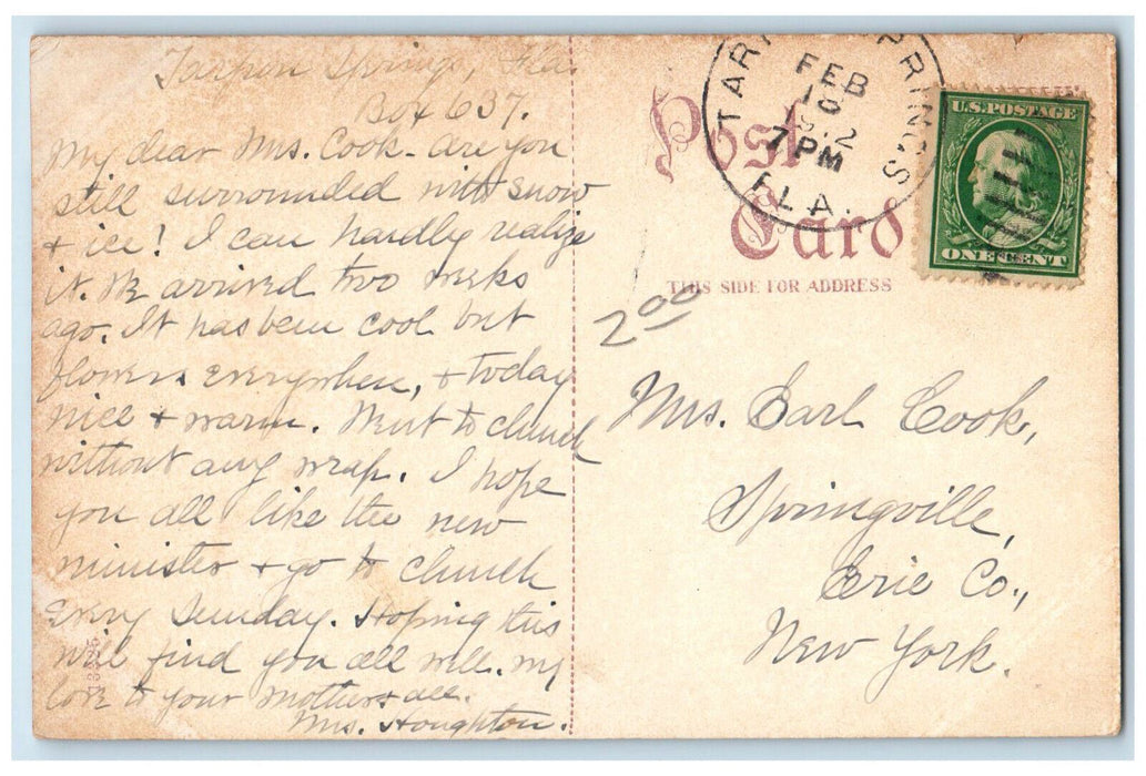 1912 Boats Greek Divers in the Byou Tarpon Springs Florida FL Postcard