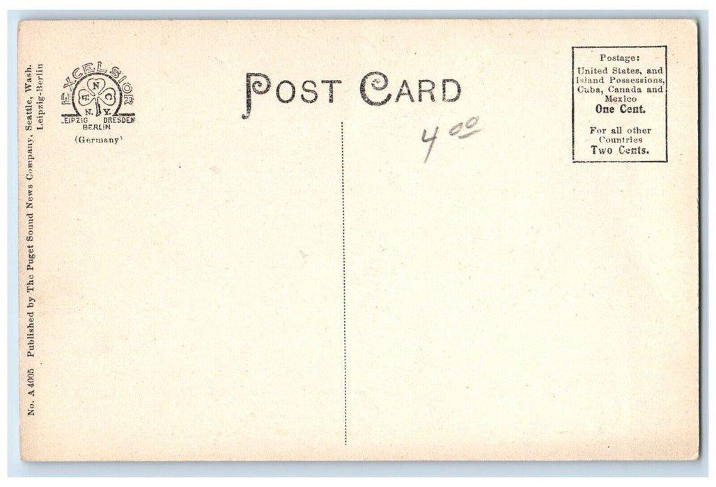 c1910 Steamer Flyer Seattle & Tacoma Excursion Boat Seattle Washington Postcard