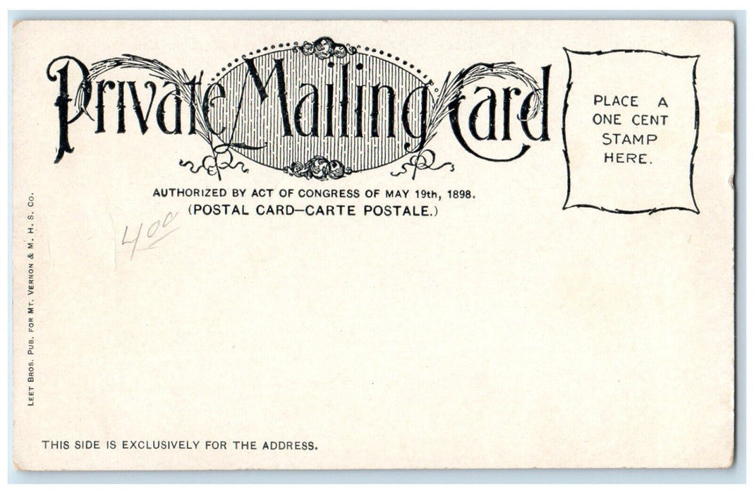 1898 Steamer Charles Macalester En Route Mount Vernon Vintage Antique Postcard