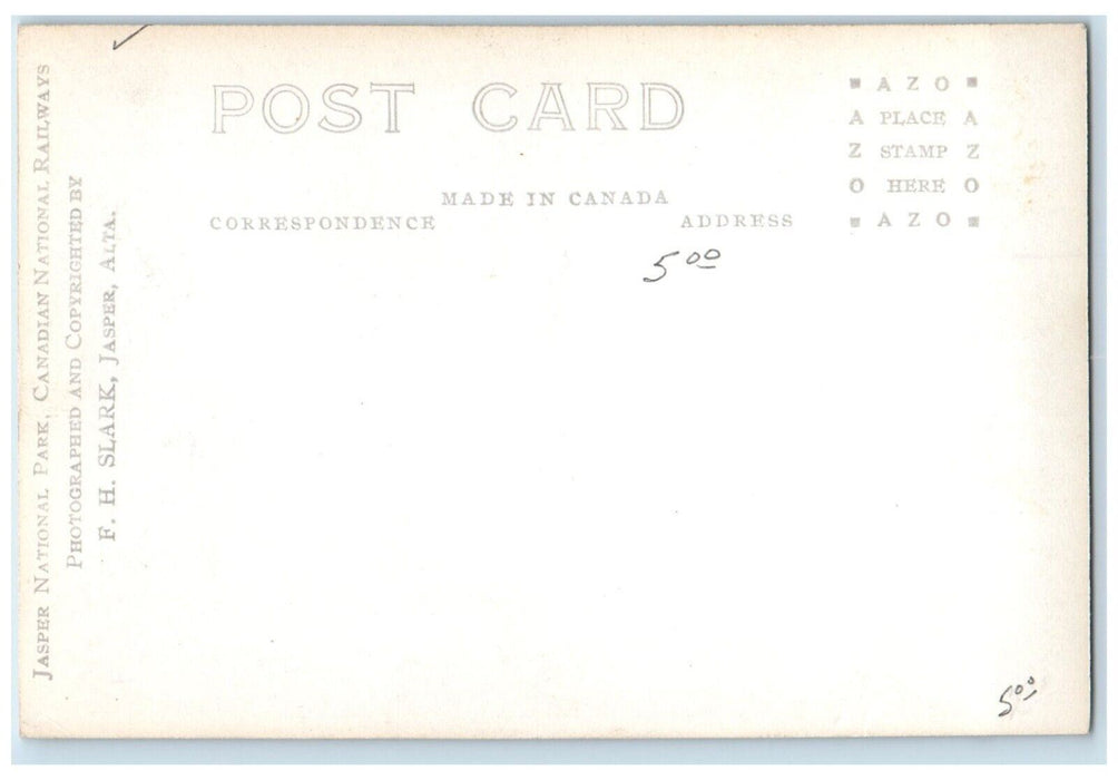Athabasca River Old Man Mtn. Jasper National Park Canada RPPC Photo Postcard