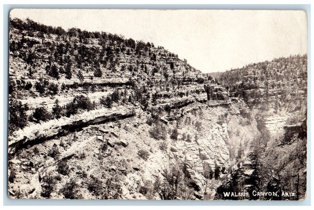 c1930's Scenic View Of Walnut Canyon Arizona AZ Vintage RPPC Photo Postcard