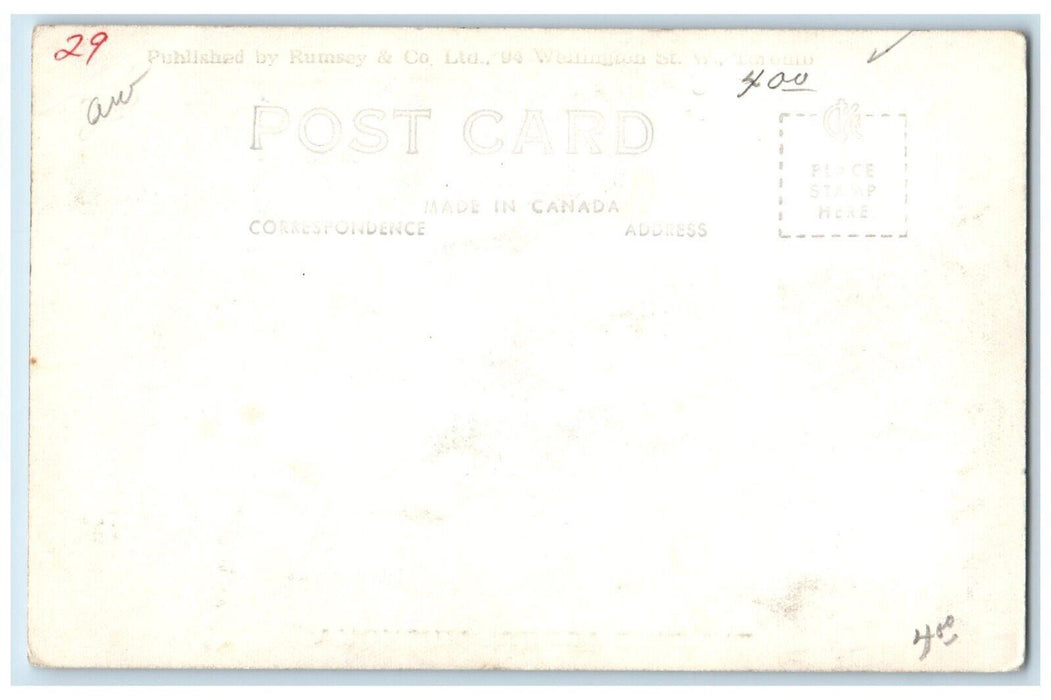 c1940's View Of Big Pine Acres Muskoka Lake Canada Vintage RPPC Photo Postcard