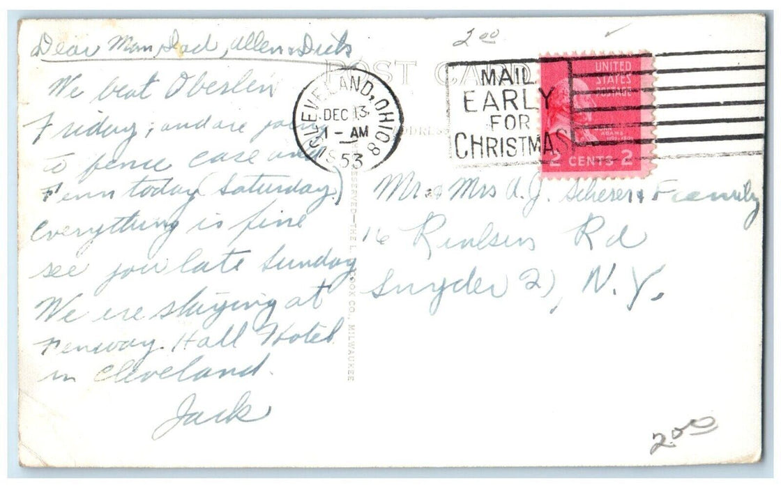 1953 Severance Chemical Labratory Oberlin College Oberlin OH RPPC Photo Postcard