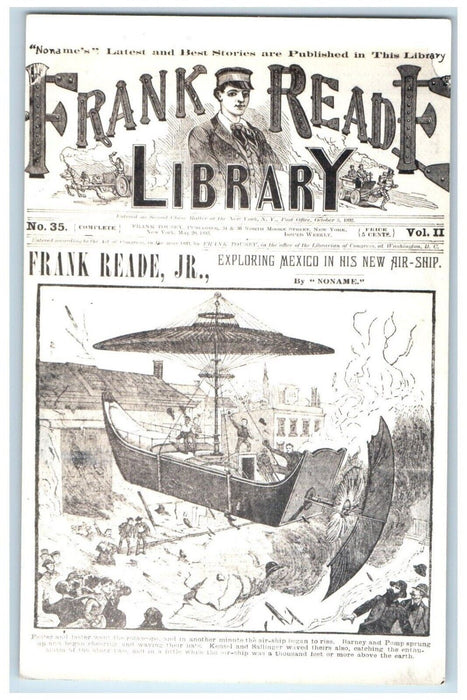 c1900 Frank Reade Newspaper Airship Dirigible Future Fantasy RPPC Photo Postcard