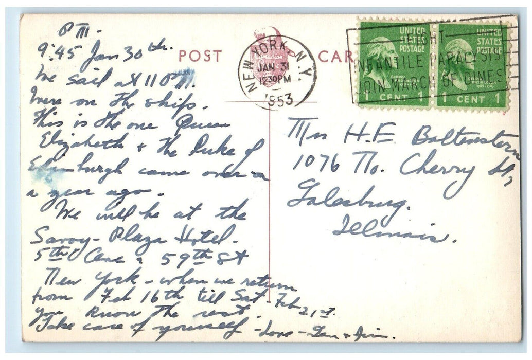 1953 Canadian Pacific Empress Of Scotland Steamer Ship RPPC Photo Postcard