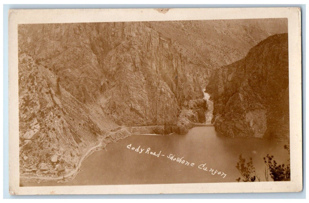 c1930's View Of Cody Road Shoshone Canyon Wyoming WY RPPC Photo Postcard