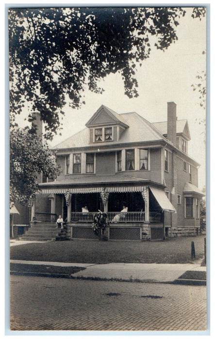 c1910's Dr. Porter Residence 1801 Cleveland Ohio OH RPPC Photo Postcard