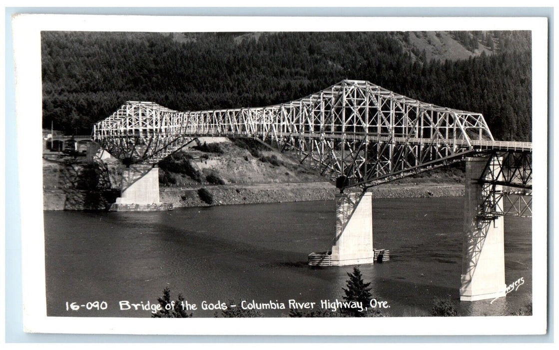 c1940's Bridge Of The Gods Columbia River Highway Oregon OR RPPC Photo Postcard