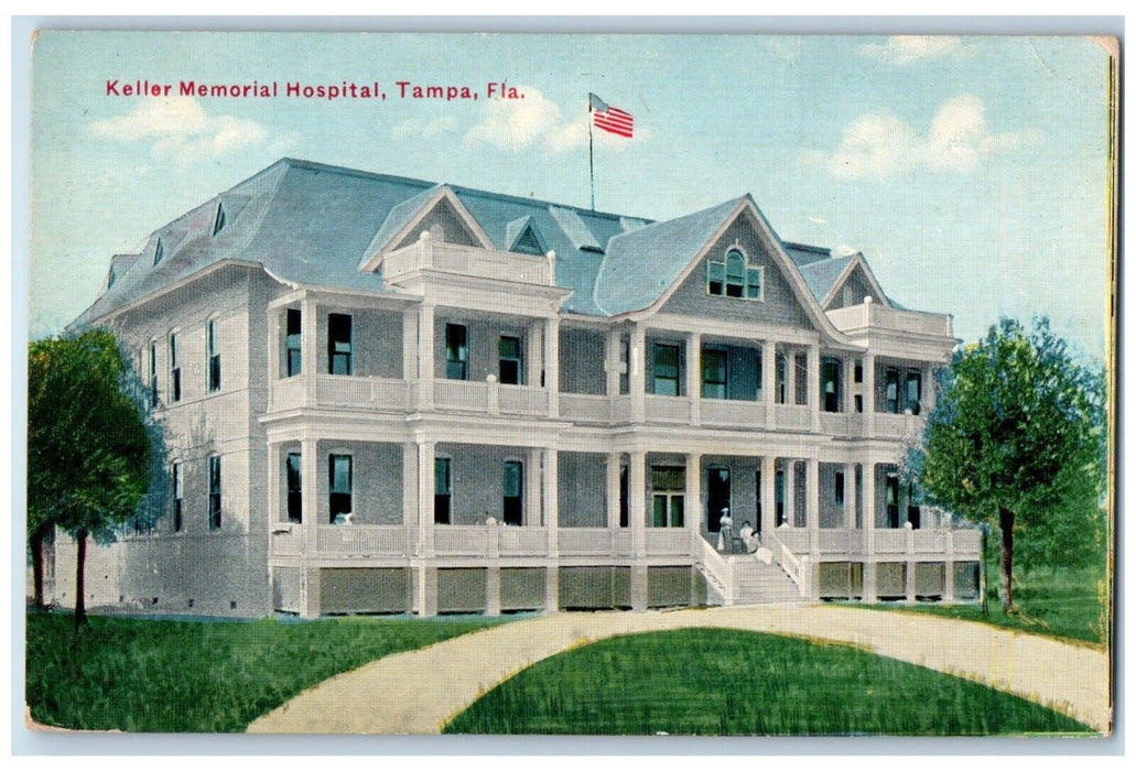 c1910 Keller Memorial Hospital Tampa Florida FL Antique Unposted Postcard
