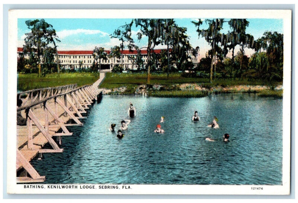 c1920's Bathing Kenilworth Lodge Sebring Florida FL Antique Unposted Postcard
