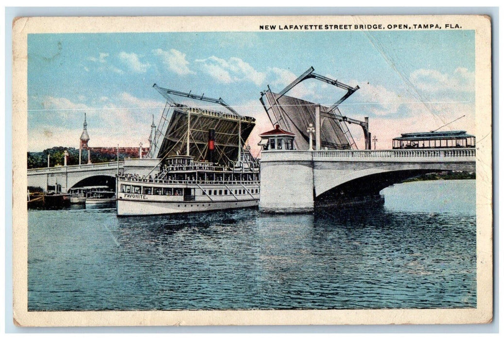 c1950's New Lafayette Street Bridge Tampa Florida FL Posted Postcard