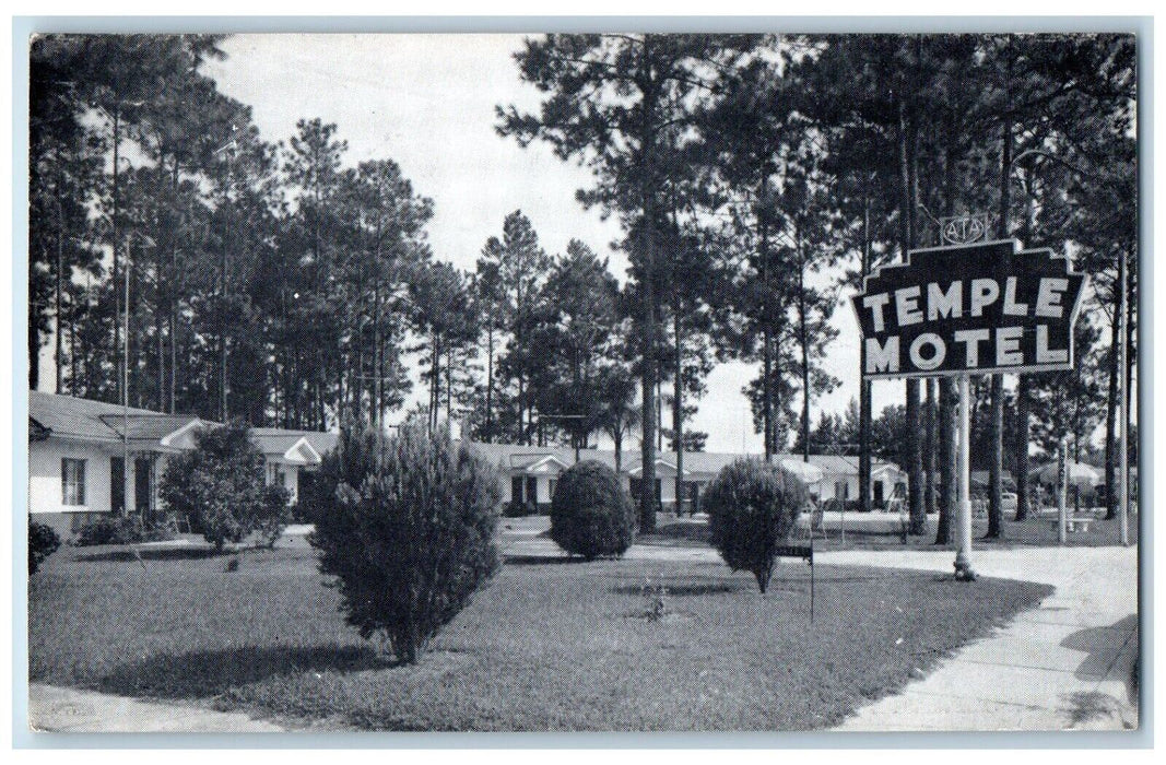 c1950's Temple Motel Starke's Outstanding Court Florida FL Unposted Postcard