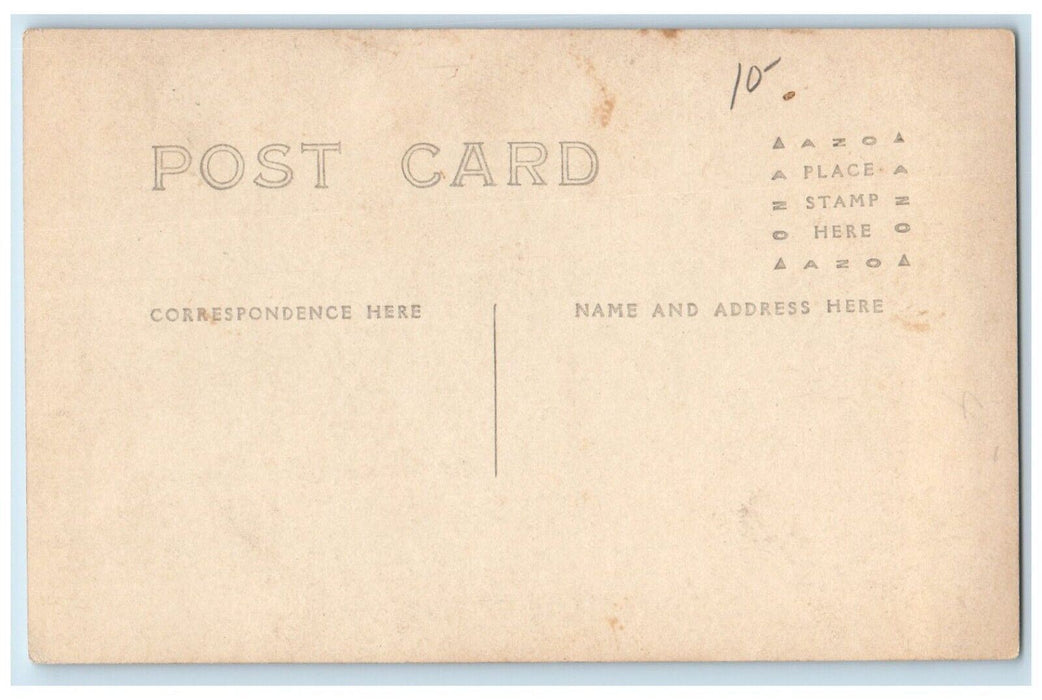 c1910's Cute Girl Riding Donkey Indian Boy Unposted Antique RPPC Photo Postcard
