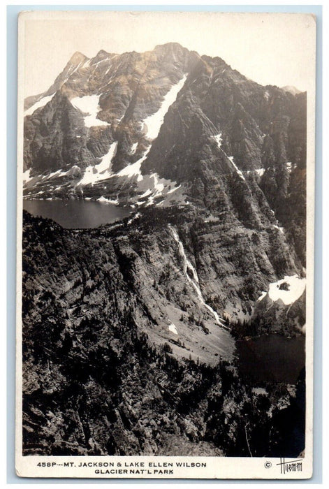 Mt. Jackson & Lake Ellen Wilson Glacier National Park MT RPPC Photo Postcard