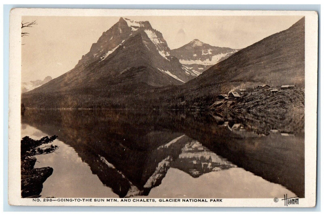 c1910's Going To The Sun Mtn. And Glacier National Park MT RPPC Photo Postcard