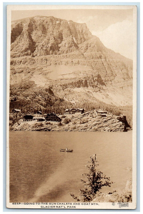 Going To The Sun Chalets & Goat Mtn Glacier National Park MT RPPC Photo Postcard