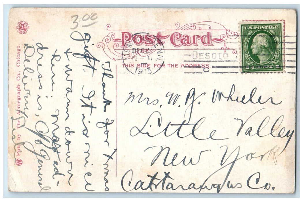 1913 Steamers Ship At River Front Memphis Tennessee TN Antique Posted Postcard