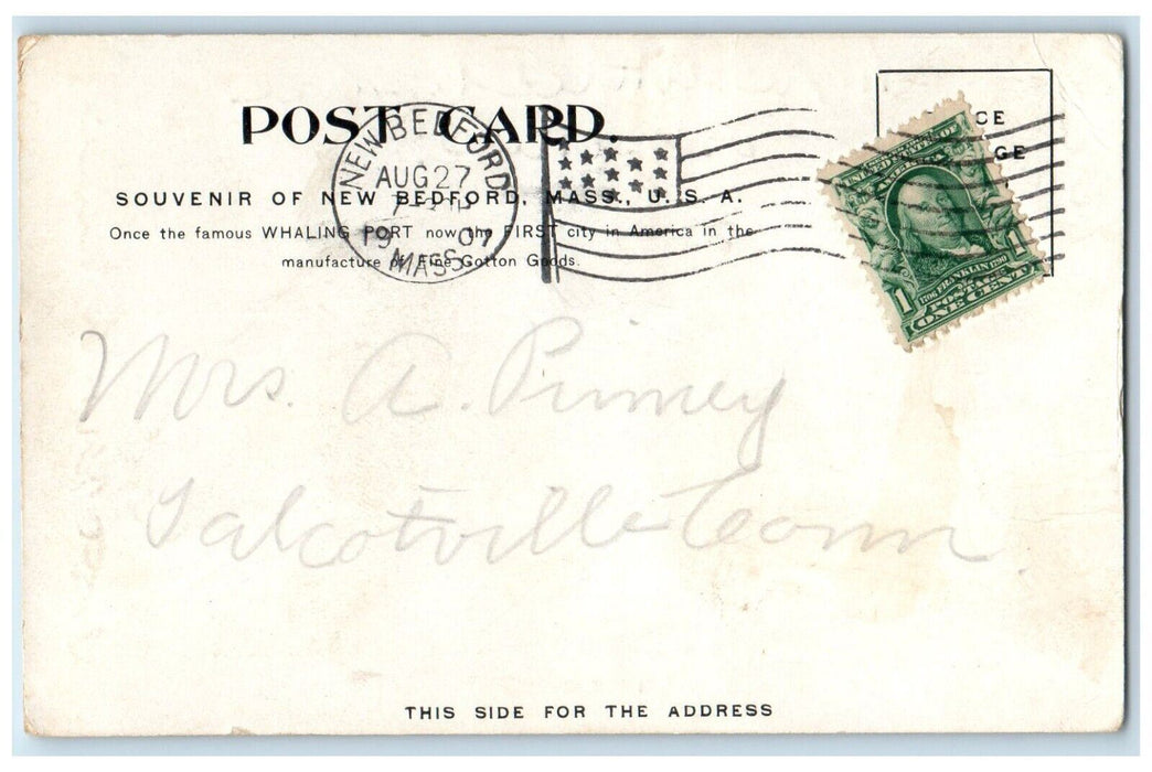 1907 Merrill Wharf Old Whaling Days New Bedford Massachusetts Souvenir Postcard