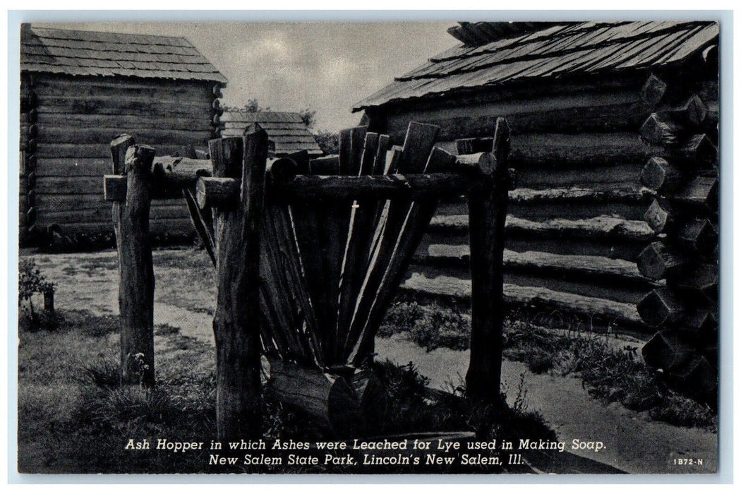 c1940 Ash Hopper New Salem State Park Springfield Illinois IL Vintage Postcard