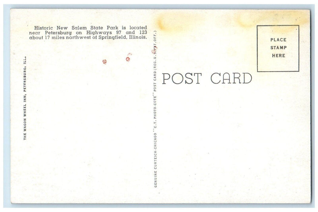 c1940 Ash Hopper New Salem State Park Springfield Illinois IL Vintage Postcard