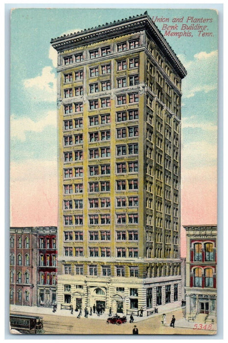 View Of Union And Planters Bank Building Memphis Tennessee TN Vintage Postcard