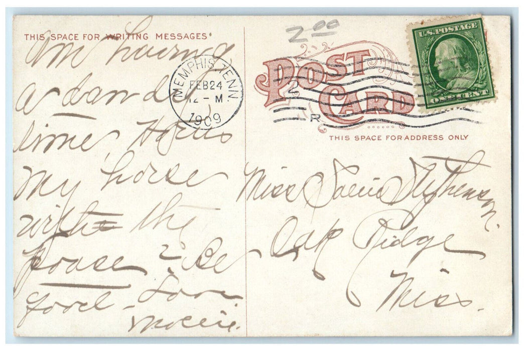 1909 View Of Tennessee Trust Building Memphis TN Antique Posted Postcard