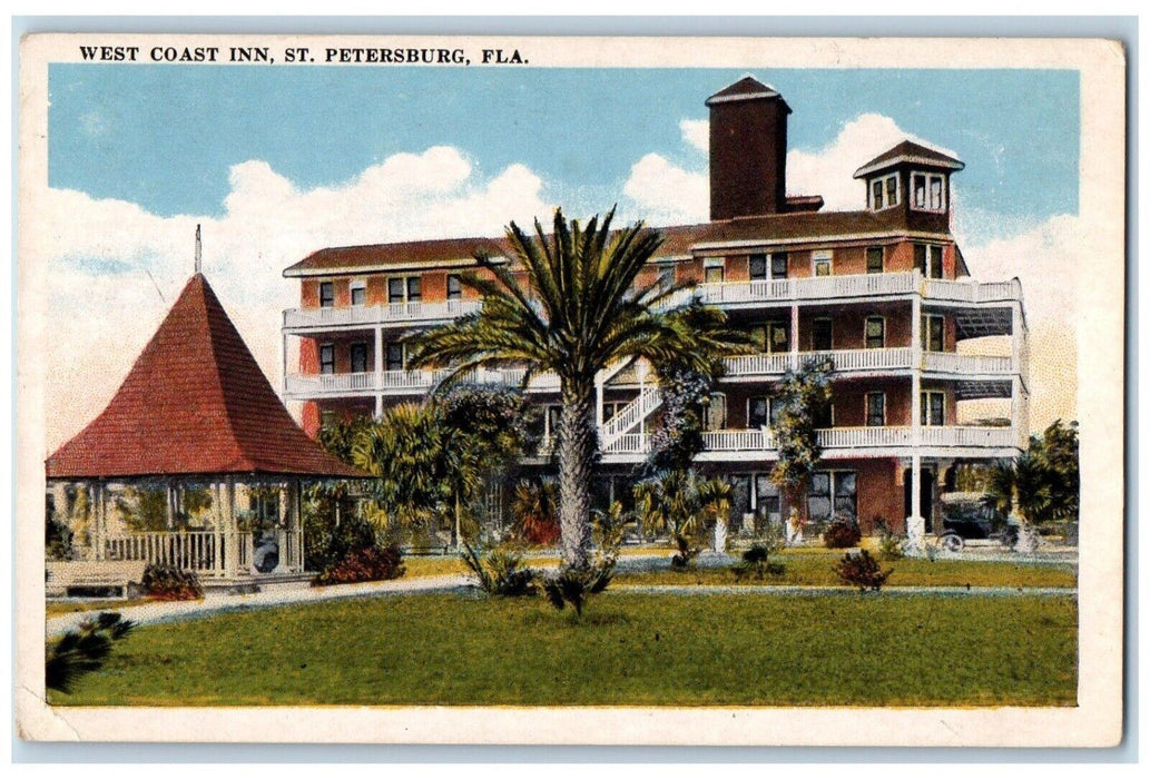 c1920's West Coast Inn St. Petersburg Florida FL Unposted Antique Postcard