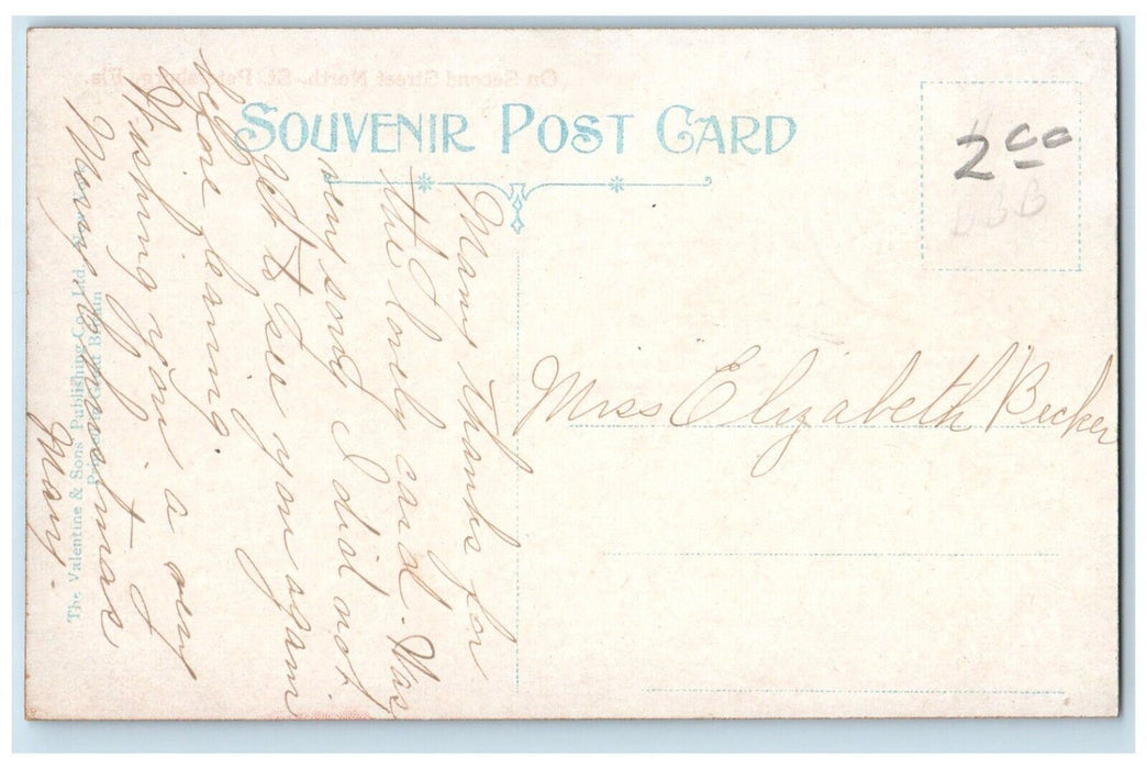 c1910 On Second Street North St. Petersburg Florida FL Antique Postcard