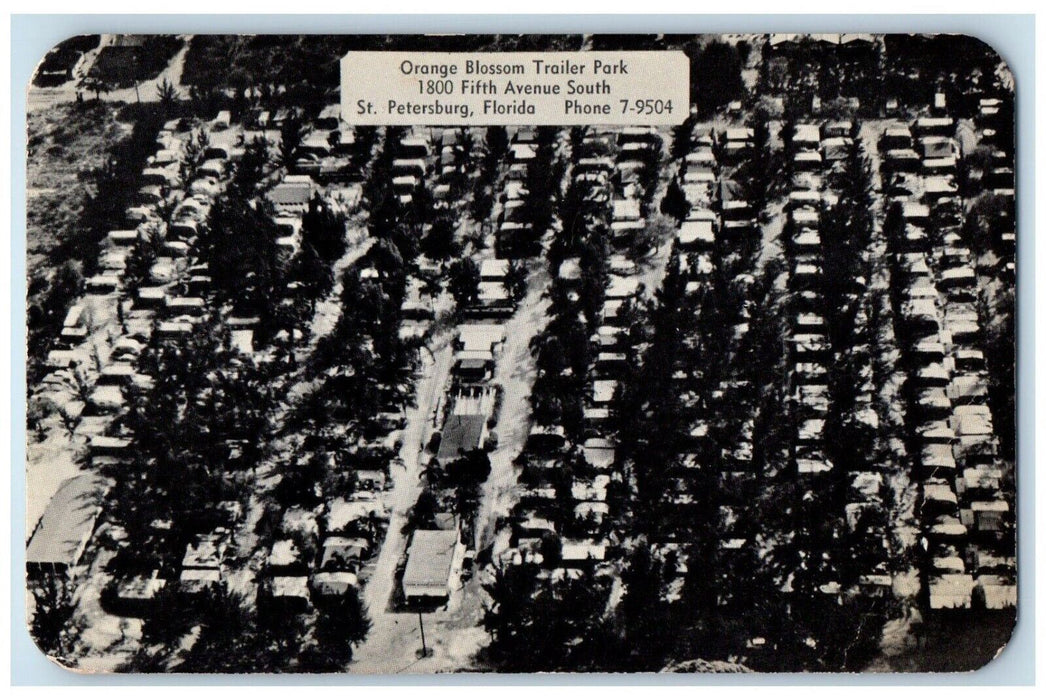 c1950's Orange Blossom Trailer Park Fifth Avenue St. Petersburg FL Postcard