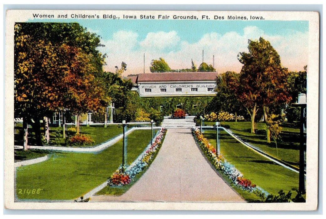 c1920's Women Children's Building Iowa State Fair Grounds Des Moines IA Postcard